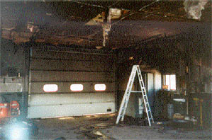 Fire damage to the MDT maintenance facility in Broadus