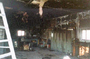 Fire damage to the MDT maintenance facility in Broadus